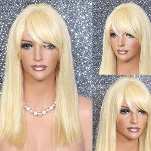 100% Human Hair Wig Bleached Blonde